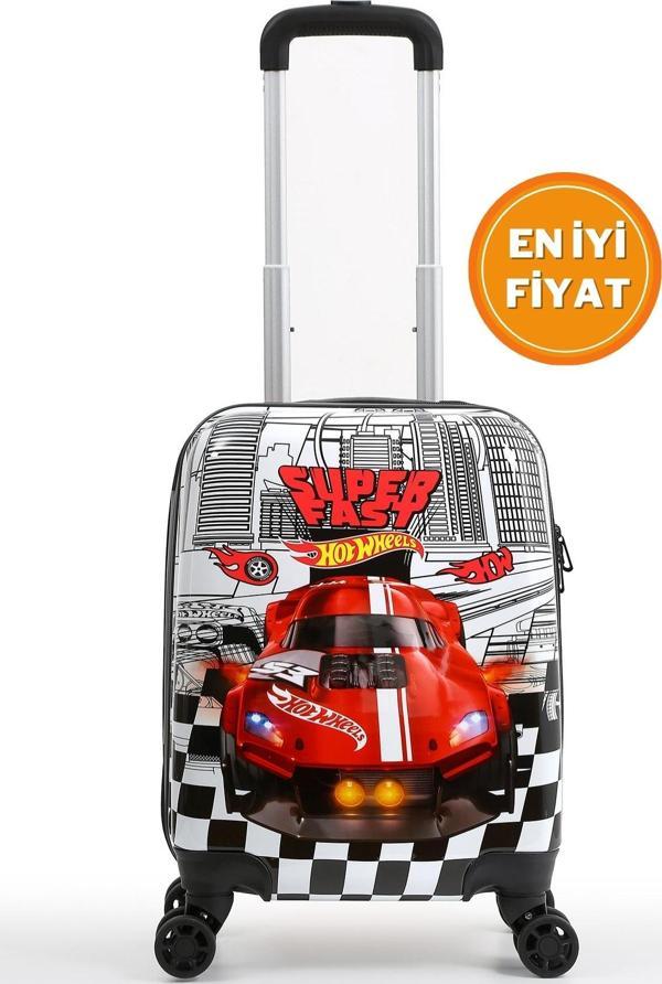 Hot Wheels Lisanslı Kırmızı Araba Erkek Çocuk Valizi – Süper Tasarım – Dayanıklı Hafif - Image 1