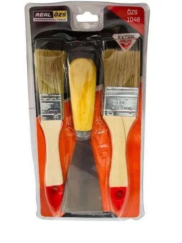Real Özs Kestirme Fırça Ve Spatula Seti 3 Parça - Image 1