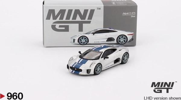 Mini GT Jaguar C-X75 Silver 960 - Image 1