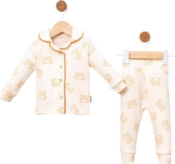 Celira Bbc Kahve Lüks Çıtçıtlı Kız Bebe Pijama Takımı - Image 1
