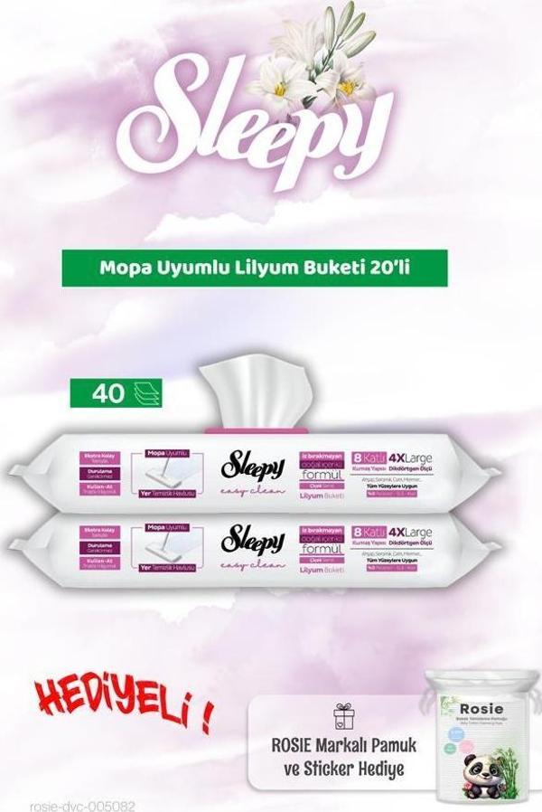 Sleepy Mopa Uyumlu Lilyum Buketi 20'li x 2 ve Rosie Bebek pamuğu - Image 1