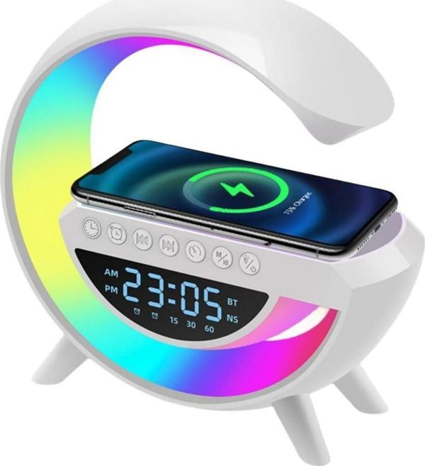 Tastech Bluetooth G Hoparlör Rgb Led Işıklı Speaker Alarm Saat Aux Usb Sd Kart Wireless Şarj - Image 1