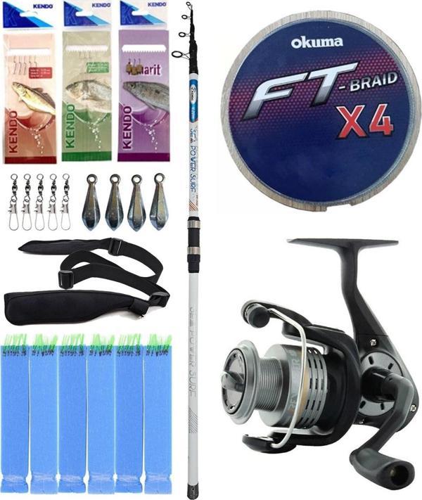 Yek Outdoor Surf Olta Seti Kendo Sea Power Surf 4.20m 100-250gr Olta Kamışı&Okuma Revenger RV-55 FD Olta Makinesi - Image 1