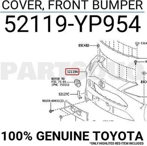 Toyota Yaris Cross- 2022-2024  Ön Tampon Siyah Sensör Deliksiz (Tyg) (Oem No:52119Yp954) - Image 1