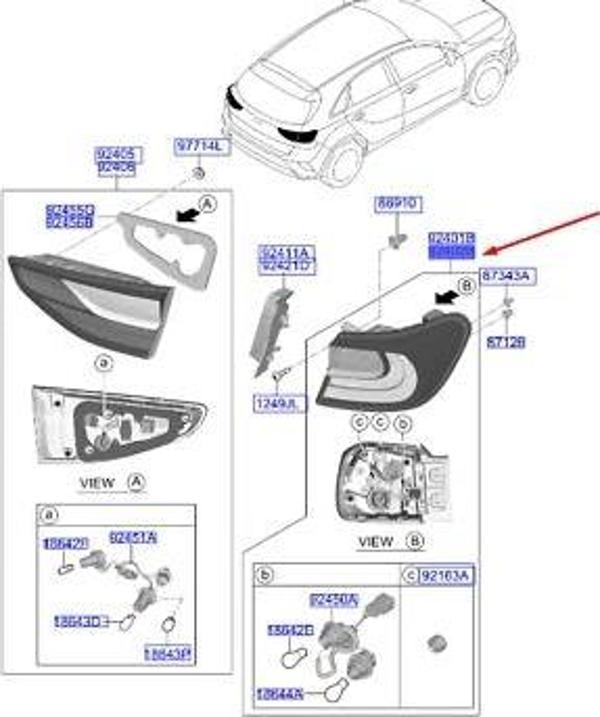 Kore Ceed B.M 2018- Stop Lambası Sağ  (Oem No:92402J7000) - Image 1