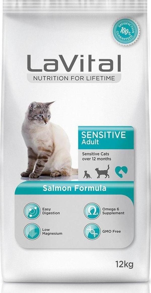 La Vital Cat Adult Sensitive Somon Balikli Yetişkin Kedi Mamasi 12 Kg - Image 1