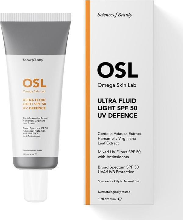 OSL Omega Skin Lab Yağlı ve Karma Ciltler İçin Spf 50 Güneş Koruyucu Krem - Ultrafluid Light Spf50 50ml - Image 1