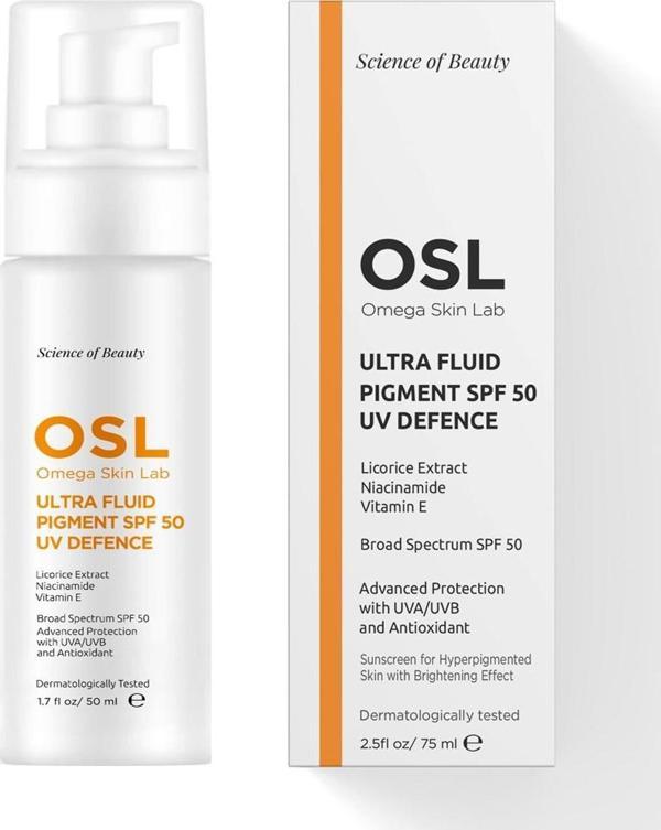 OSL Omega Skin Lab Lekeli Ciltler İçin Spf 50 Güneş Koruyucu Krem - Ultrafluid Pigment Spf50 50ml - Image 1