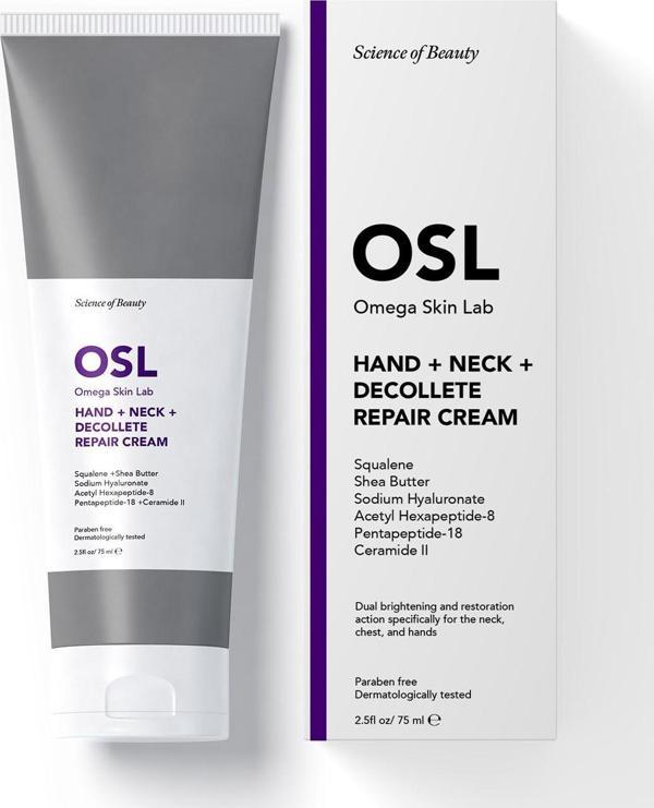 OSL Omega Skin Lab El, Boyun, Yüz ve Dekolte Için Onarıcı Bakım Kremi - Hnd Cream 75ml - Image 1
