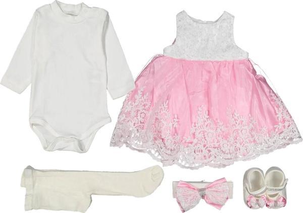 BÜYÜK FİYONK DETAYLI KIZ MEVLÜT SET Pembe - Image 1