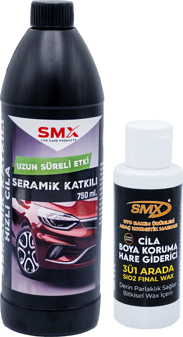 Seramik Katkılı Hızlı ve Pratik Cila 750ml.+ 3\'Ü 1 Arada Cila-Boya Koruma-Hare Giderici 100 Ml - Image 1