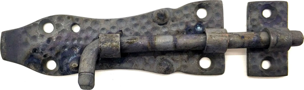 Antika Tarz Dekoratif Pirinç Dövme Kapı Sürgüsü - 7,5cm, Oksit - Image 1