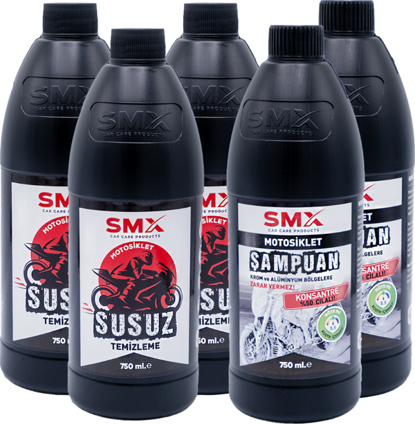 Motosiklet Susuz Temizleme 750 ml 3 Adet + Motosiklet Şampuan 750 ml 2 Adet ???? 5 Al, 3 Öde! - Image 1
