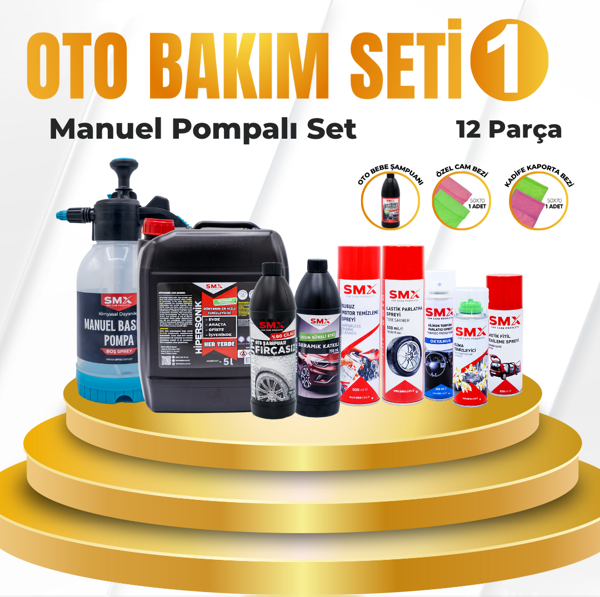 OTO BAKIM SETİ - 1 Basınçlı Pompa Hediye  (12 Parça) - Image 1