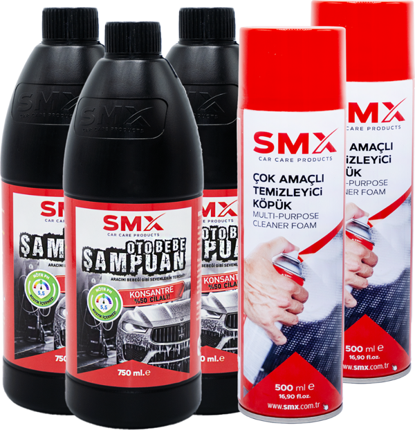 Çok Amaçlı Temizleyici Köpük 500 Ml  3 Adet + Oto Bebe Şampuanı 750 ml 2 Adet + ???? 5 Adet Al, 3 Öde! - Image 1