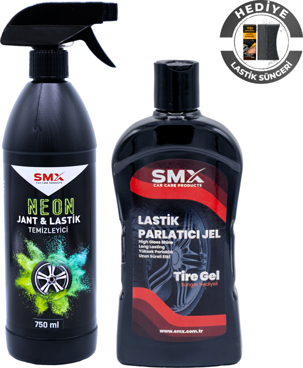 Neon Jant & Lastik Temizleyici 750 Ml + Jel Lastik Parlatıcı 500 Ml + Sünger Hediye - Image 1