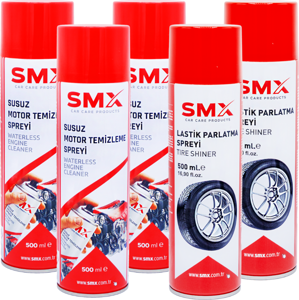 Susuz Motor Temizleme Spreyi 3 Adet + Lastik parlatma Spreyi 2 Adet - Image 1