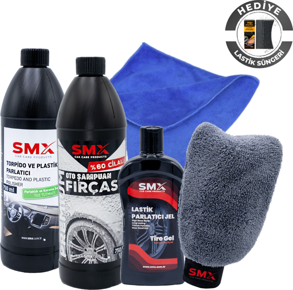 Araç Temizlik Seti 1 + 5 Parça + Hediye Lastik Süngeri - Image 1