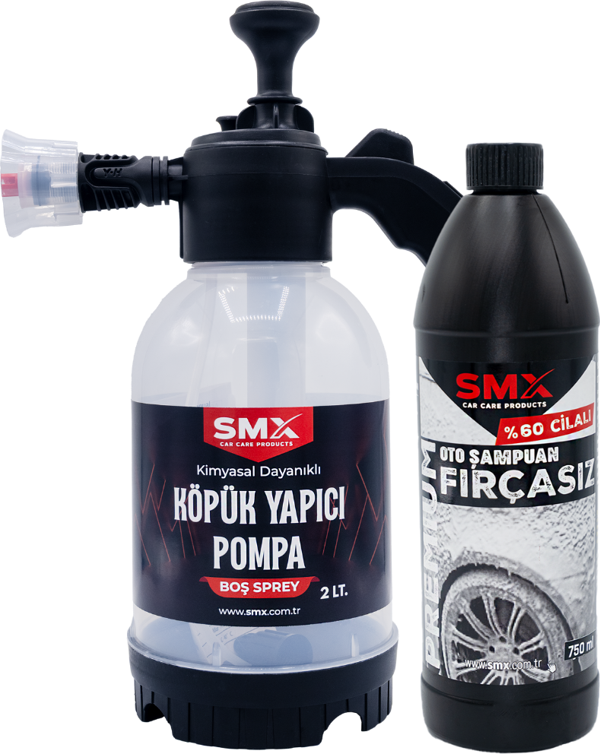 %60 Cilalı Fırçasız Oto Şampuanı + KÖPÜK Yapıcı Basınçlı Pompa 2 Litre - Image 1