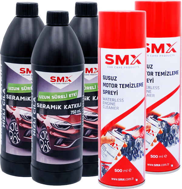 Seramik Katkılı Hızlı ve Pratik Cila 750 ml 3 Adet + Susuz Motor Temizleme Spreyi 500 ml 2 Adet ???? 5 Adet Al, 3 Öde! - Image 1