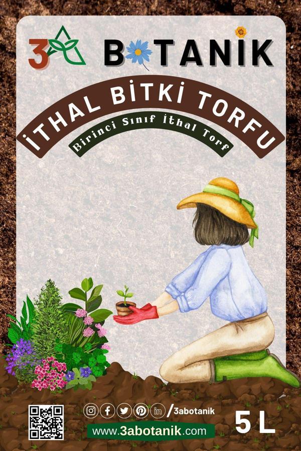 3A Botanik Birinci Sınıf Ithal Bitki Torfu, 5 Litre, Geniş Kullanım Alanı - Image 1
