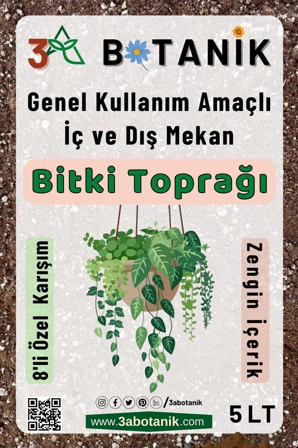3A Botanik 8 Karışımlı Özel Bitki Toprağı, Genel Kullanım Amaçlı, İç Ve Dış Mekan Bitki Toprağı, 5 Litre - Image 1