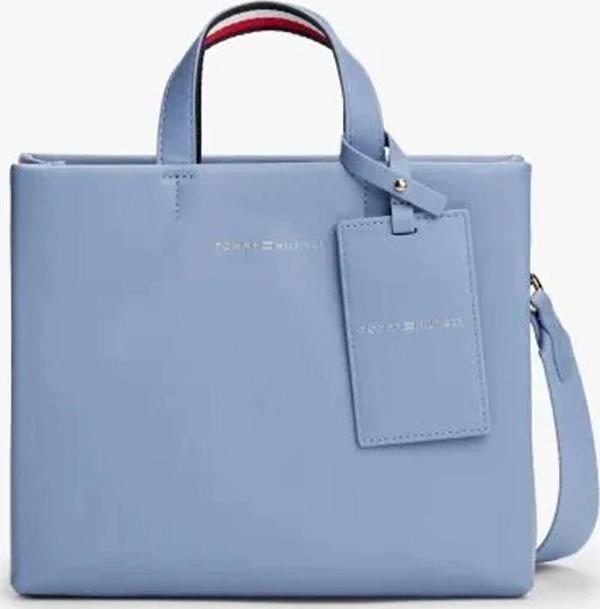 Tommy Hilfiger TH ESTABLISHED MED SHOPPER Kadın Mavi Çanta AW0AW17508C2B - Image 1