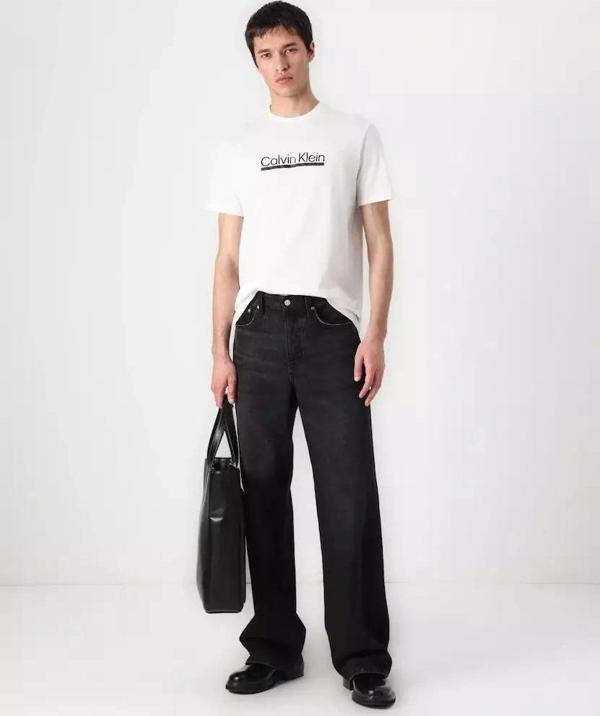 Calvin Klein Ss Graphic Tee Erkek Beyaz T-shirt  LV04RC852G-YAF - Image 1