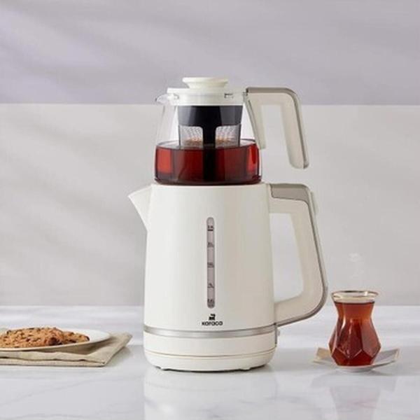 Karaca Maxi Tea Xl 2in1 Cam Demlikli Çay Makinesi ve Kettle Mulberry - Image 1