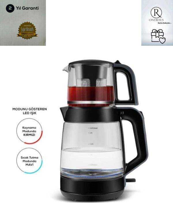 Glass Tea Xl 2 In 1 Cam Su Isıtıcı&çay Makinesi -antrasit - Image 1