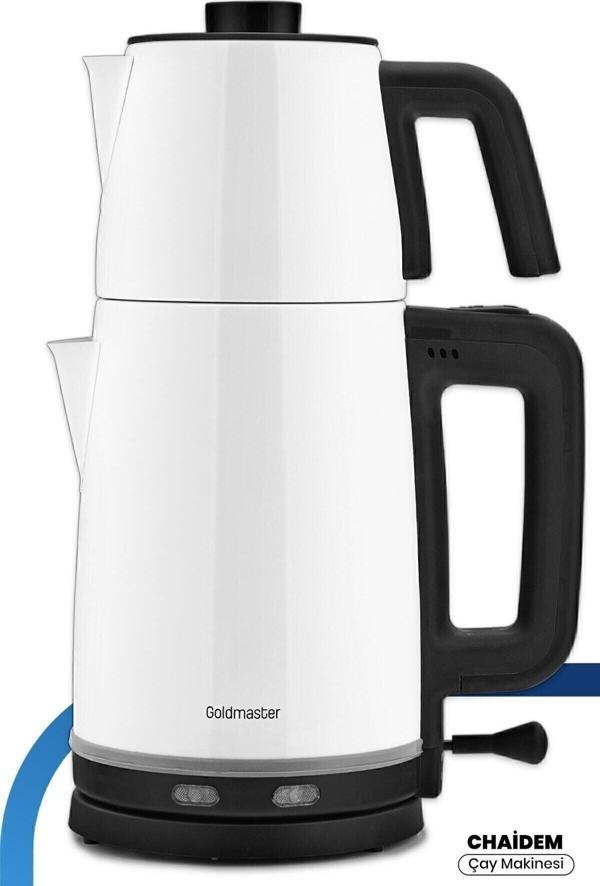 Chaidem Xl 2200 Watt Paslanmaz Çelik Damlatmaz Çelik Çay Makinesi Ve Su Isıtıcısı Süt Beyazı - Image 1