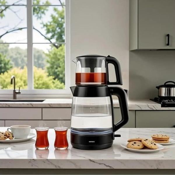 Karaca 2 In 1 Cam Çay Makinesi ve Kettle XL - Image 1
