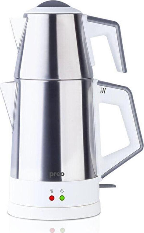Ptm07 1,8 Lt 1800w Çelik Demlikli Inox Beyaz Çay Makinesi - Image 1