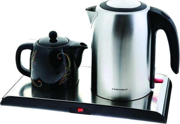 Ptp6925 Porselen Demlikli 2000W Çelik Çaycı Seti - Image 1