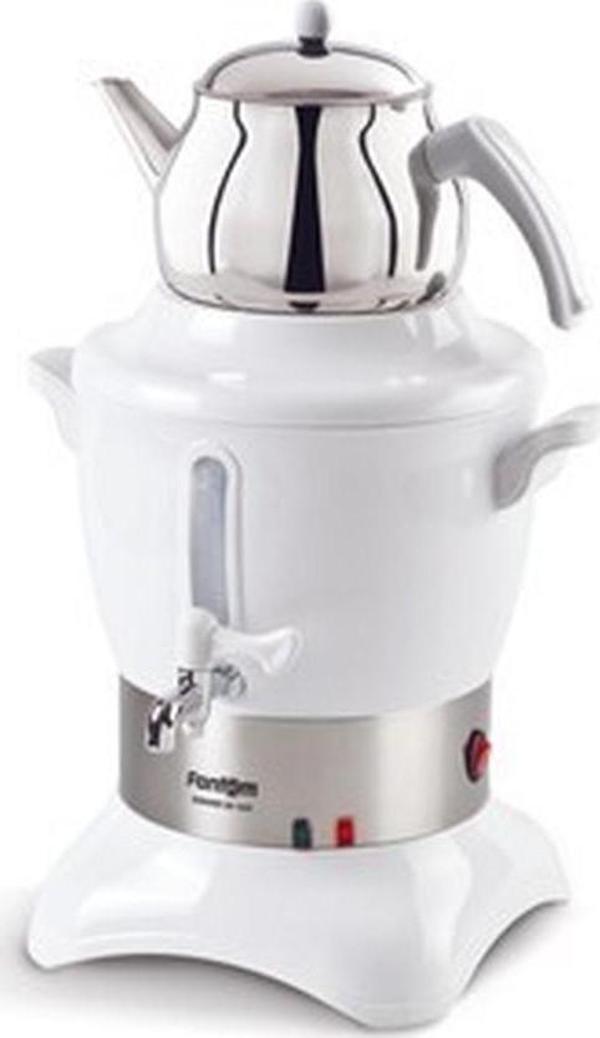 Fantom Sm 1900 Semaver Çelik Demlikli Elektrikli Çay Makinesi Beyaz - Image 1