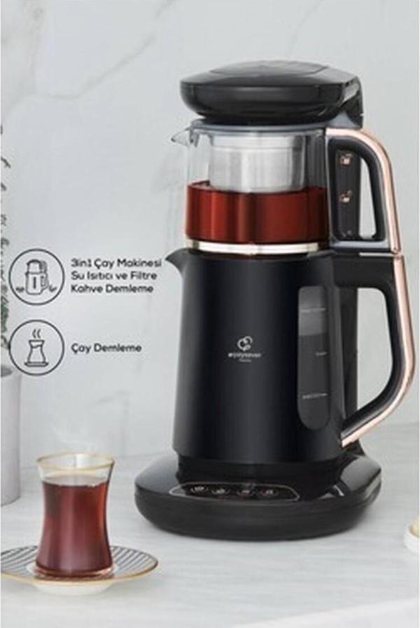 Karaca Çaysever Robotea 3 in 1 Konuşan Çay Makinesi Su Isıtıcı ve Filtre Kahve Demleme Makinesi - Image 1