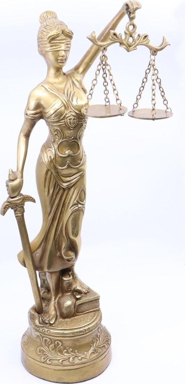 Dekoratif Justitia Themis Adalet Tanrıçası Pirinç Biblo - Image 1