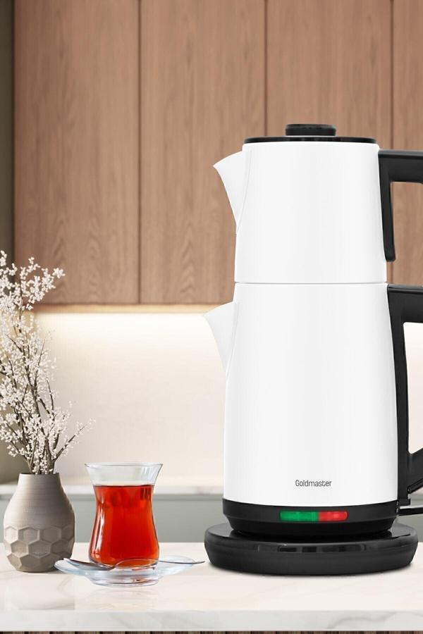 Demre Süt Beyazı Xl 30 Bardak Kapasiteli 2200 Watt Paslanmaz Çelik Çay Makinesi Ve Su Isıtıcısı - Image 1