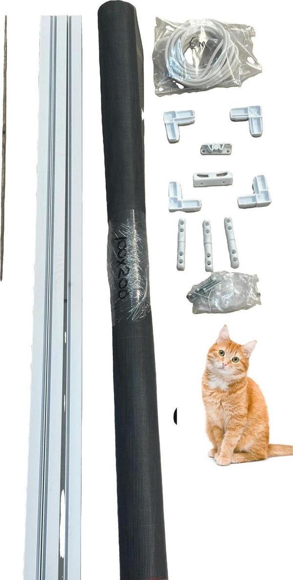 İlkim 17X25 Yırtılmaz Kedi Teli Menteşeli Sineklik Beyaz 70X120 Pencere - Image 1