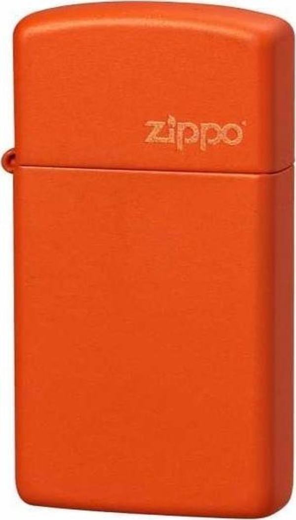 Zippo Logo Design Turuncu Slim Çakmak - Image 1