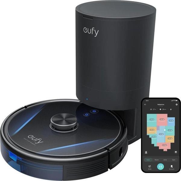 eufy RoboVac LR30 Hybrid+, iPath LiDAR teknolojili, 3000 Pa, 2'si 1 arada Vakum ve Paspas, Çok Katlı Haritalama, Uygulama destekli, 60 günlük Toz Toplama İstasyonlu Robot Süpürge - Image 1