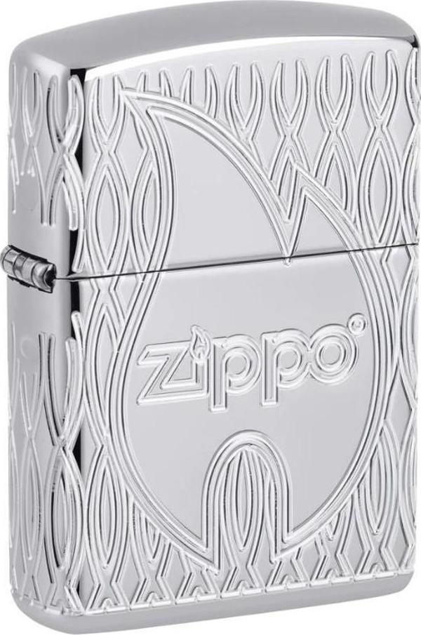 Zippo Armor Flame Polished Chrome Dizayn Çakmak - Image 1