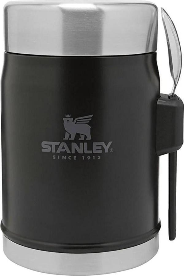 Stanley Klasik Paslanmaz Çelik Yemek Termosu Kaşıklı 0,40 LT - Matte Black Pebble - Image 1