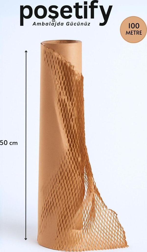 Poşetify Petek Dolgu Ambalaj Kağıdı 50X100Mt | Esnek Kraft Paketleme Ve Koruyucu Dolgu Kağıdı - Image 1
