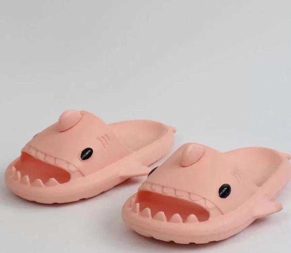 WG500 Köpekbalığı Pembe Unisex Tam Ortopedik Terlik Shark Slides - Image 1