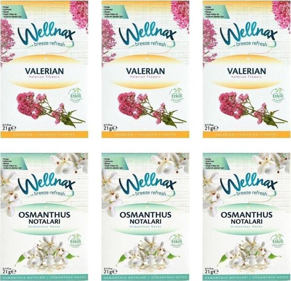 Wellnax Dolap Ve Çekmece Kokusu Valerian Çiçeği Osmanthus 6Lı - Image 1