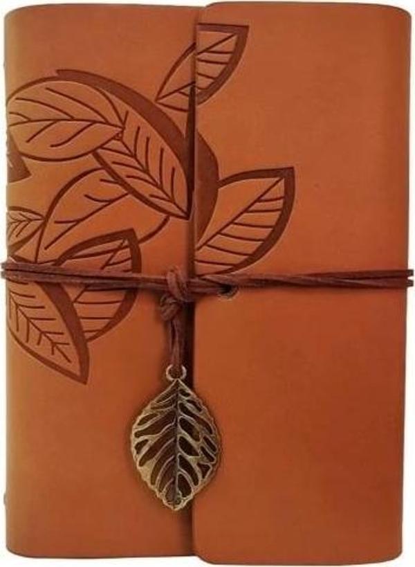Deri Yaprak Desenli Defter - Image 1