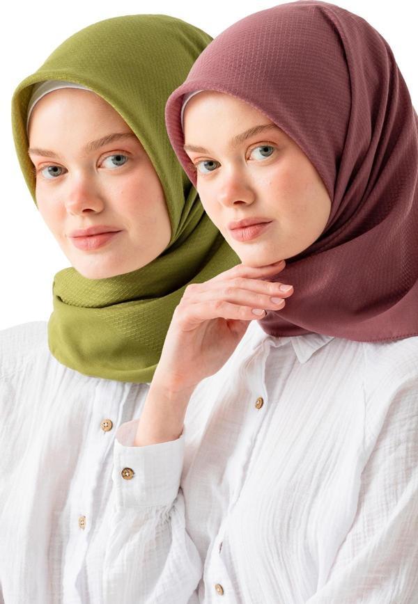 2 ADET Soft Pamuk Jakarlı Eşarp – Doğal Dokulu, Hafif ve Nefes Alan Kumaş- Bambu Kraş Eşarp Yumuşak Dokulu Düz Renk Eşarp, Tesettür Eşarp - Image 1