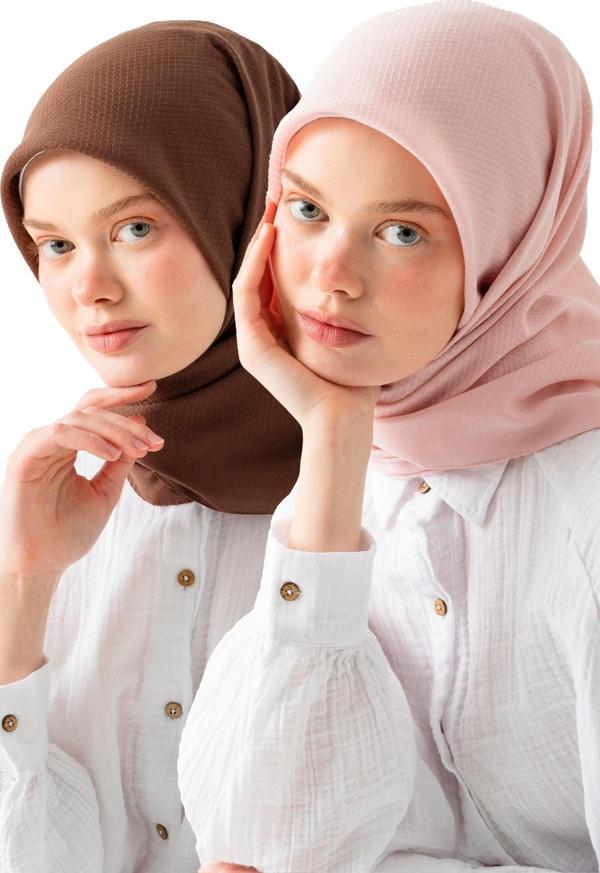 2 ADET Soft Pamuk Jakarlı Eşarp – Doğal Dokulu, Hafif ve Nefes Alan Kumaş- Bambu Kraş Eşarp Yumuşak Dokulu Düz Renk Eşarp, Tesettür Eşarp - Image 1