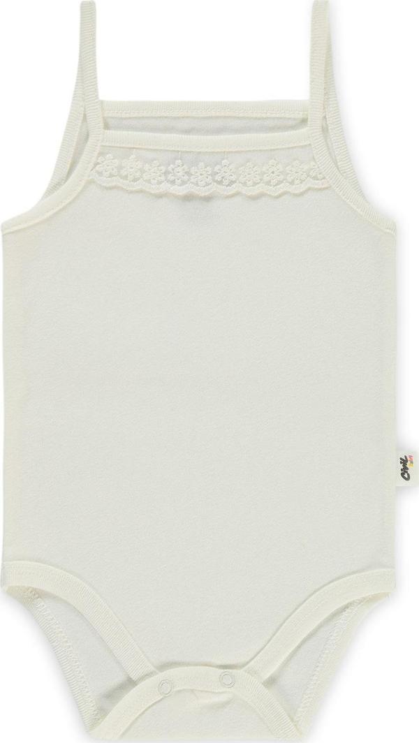 Civil Baby Kız Bebek Çıtçıtlı Badi 3-9 Ay Ekru - Image 1